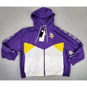 WEAR By Erin Andrews Minnesota Vikings Womens Full Zip Hoodie Jacket Plus Sz 4X